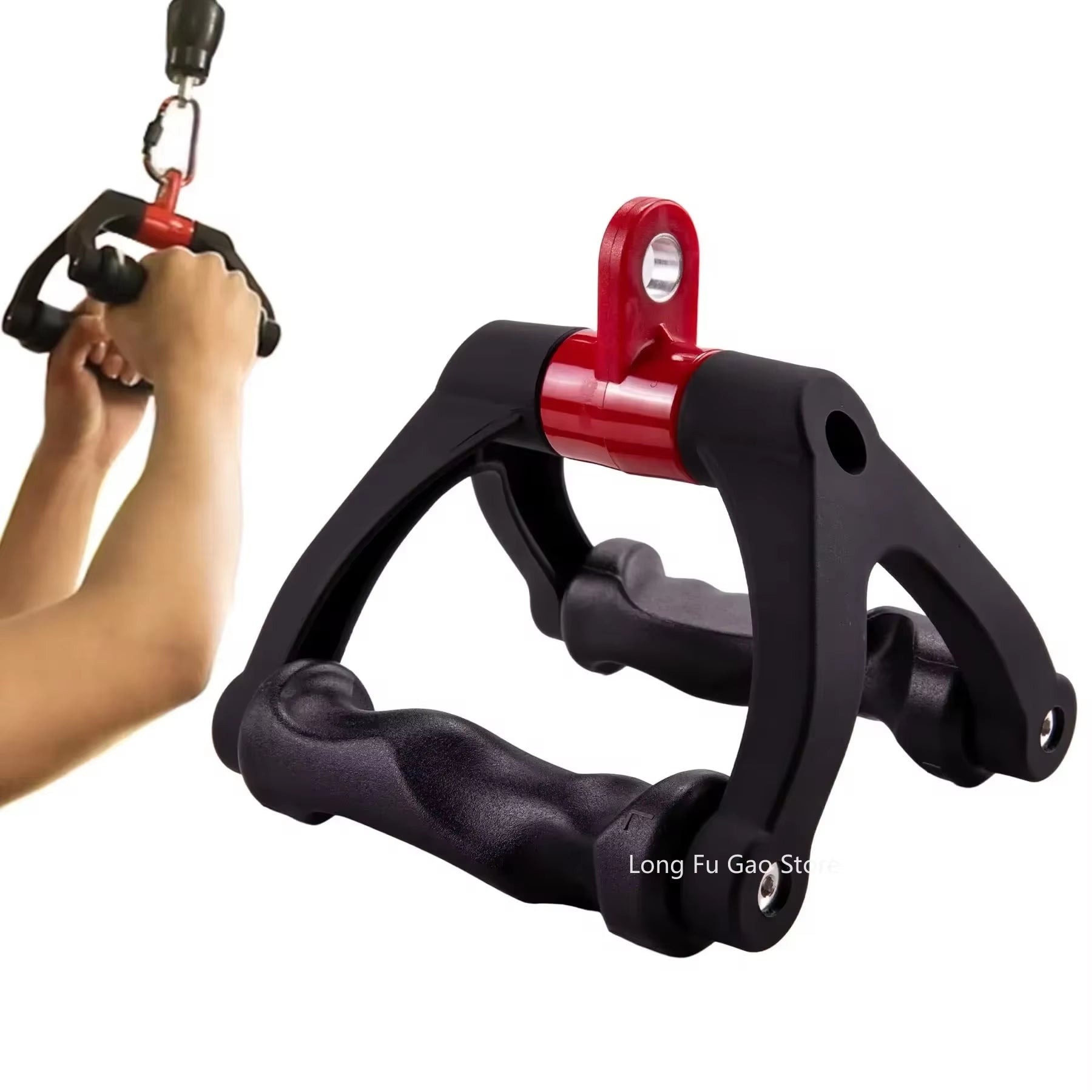 Ergonomics V-Shaped Rowing Bar 360°Rotating V-Handle Biceps Triceps Back Workout T-Bar Row Handle LAT Pull down Cable Machine