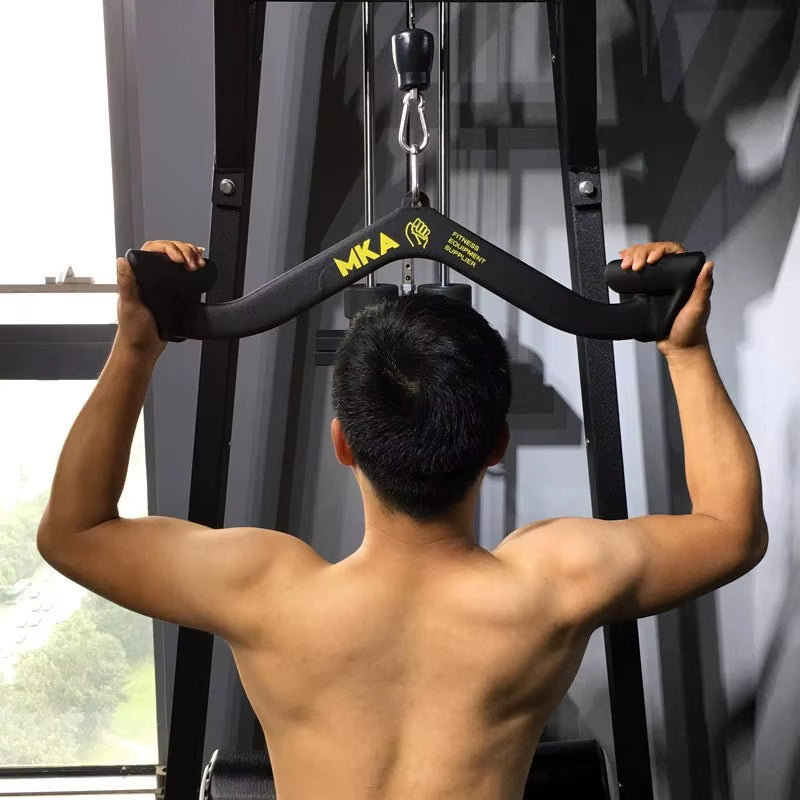 Fitness Lat Pull down T Handle Bar， Rowing Rotating V-Bar Pulley Cable Machine Handle， Grip Gym Equipment for Back Triceps Train